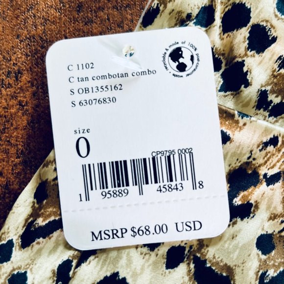 Free People Avas Mini Skirt (Waist 25-28 w/stretch) Size 0, in Tan/Leopard - NWT - Picture 9 of 11